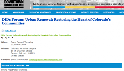 DIDs Forum: Urban Renewal: Restoring the Heart of Colorado’s Communities